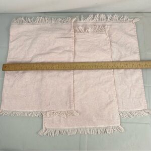 Vintage NWOT 3 Caldwell Baby Pink Fingertip Towel with Fringe vintage 11x16